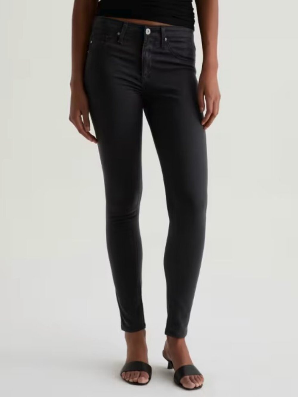 Black Jeans Stretch Denim 5-pockets XL Straight Leg Stretchy Skinny Ankle Pants